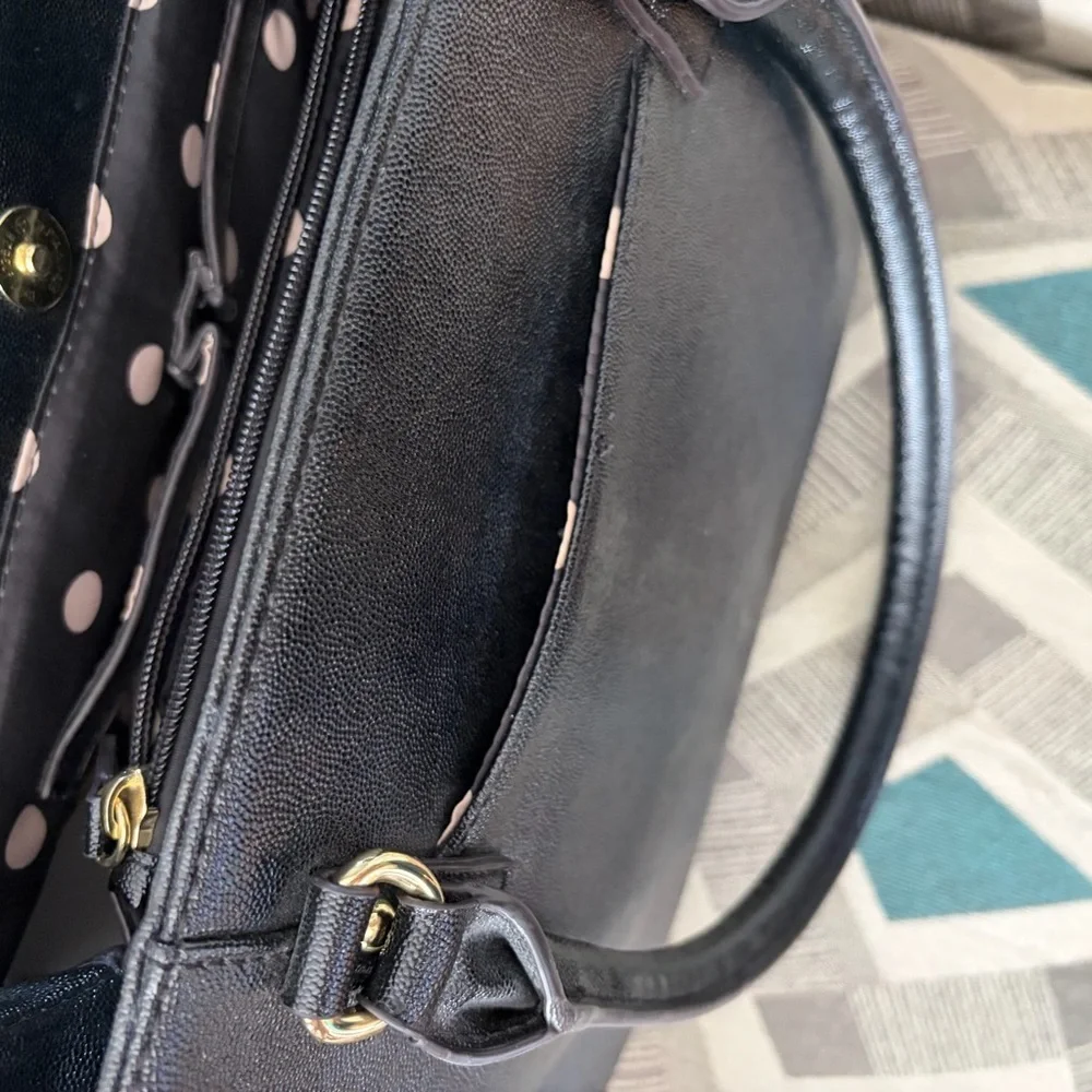 Anne Klein‎ Black Satchel with Gold Accents